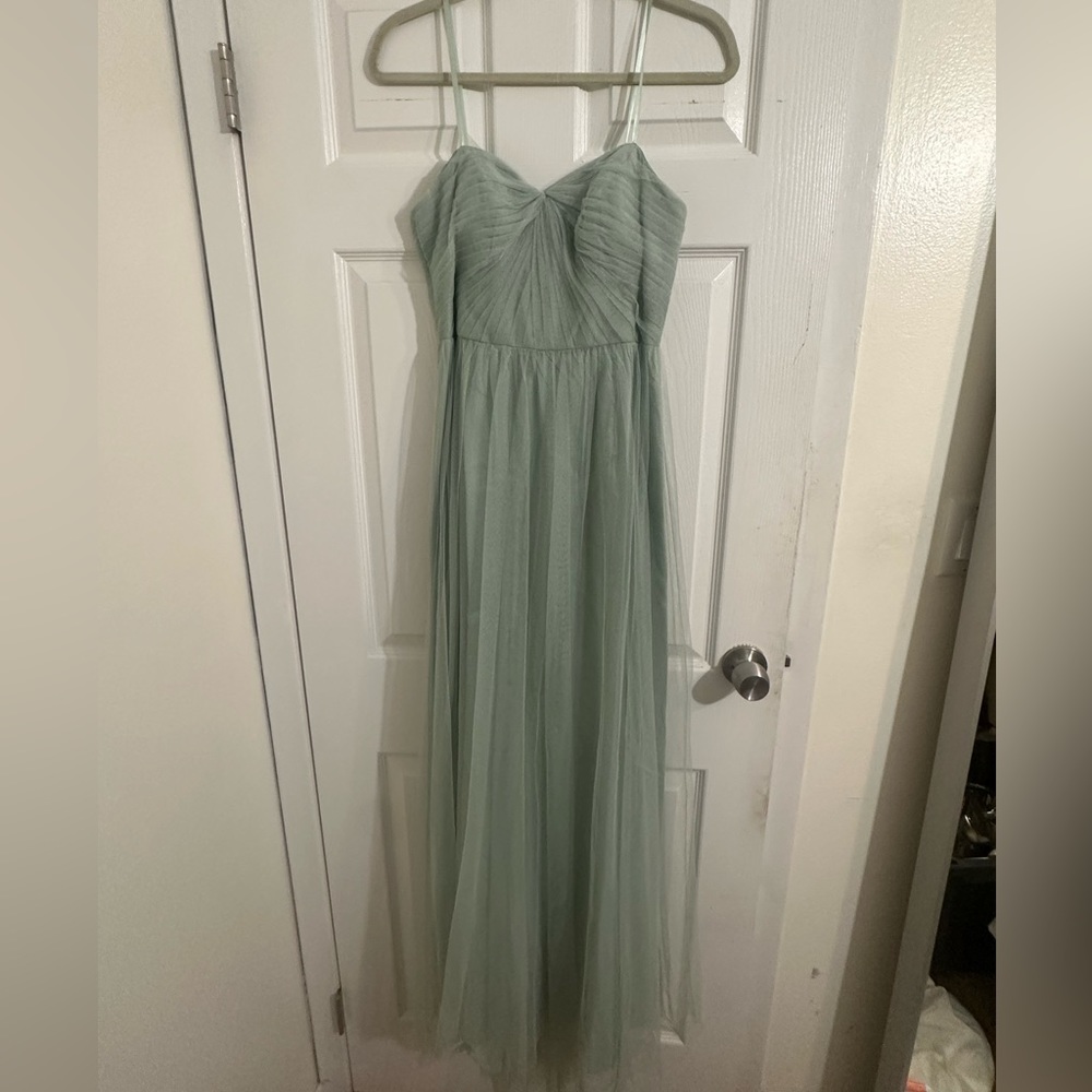 Adrianna Papell Green Long Gown Prom Dress